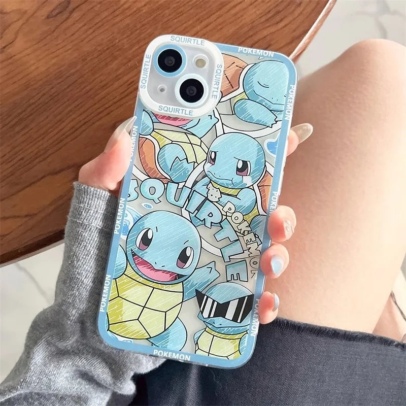 Cute POKEMONS Pikachu Phone Case for iPhone 11 12 13 14 15 16 17 Pro Max Plus mini 16E Air Snorlax Squirtle Gengar Soft Cover
