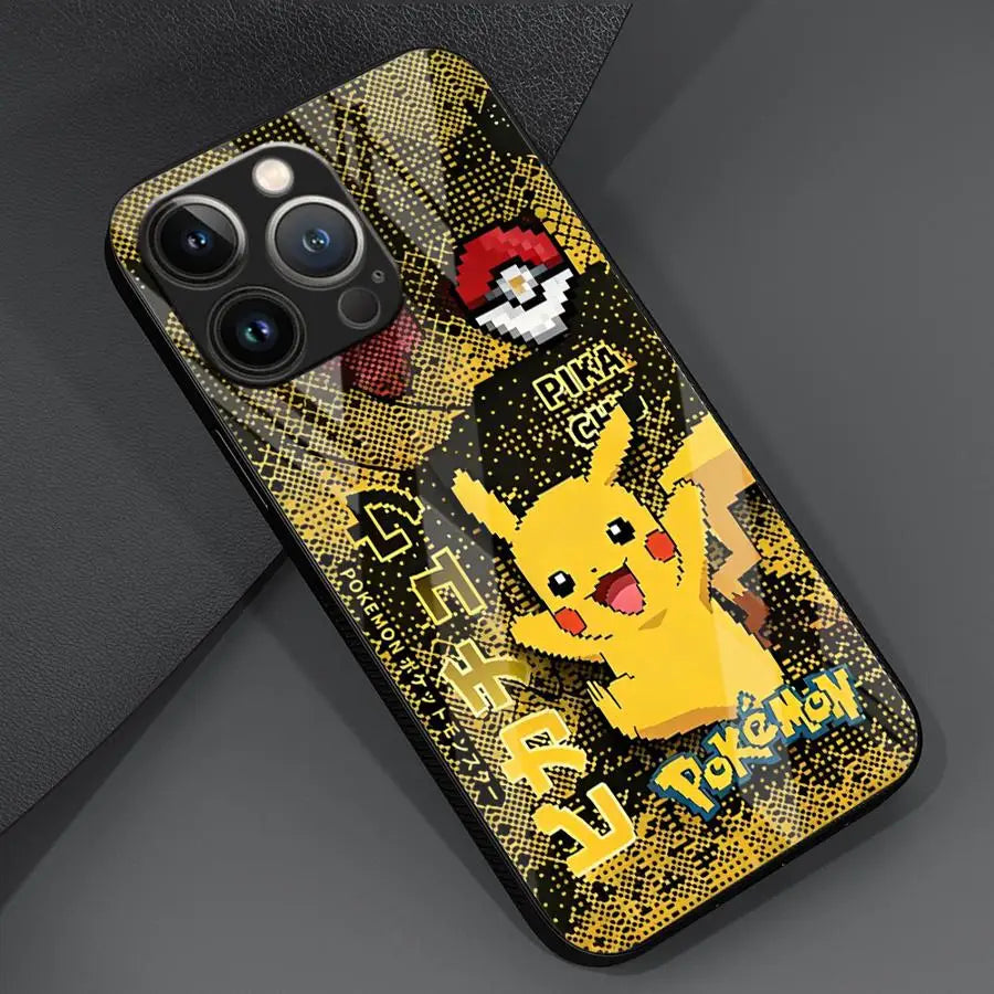 Anime Pokémon Tempered Glass iPhone Case