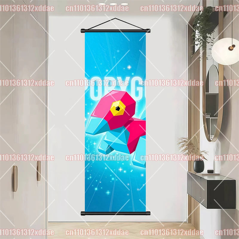 Pokemon Scroll Painting Dragonite Incineroar Litten Totodile Pikachu Anime HD Poster Whole House Wall Decoration Children's Gift