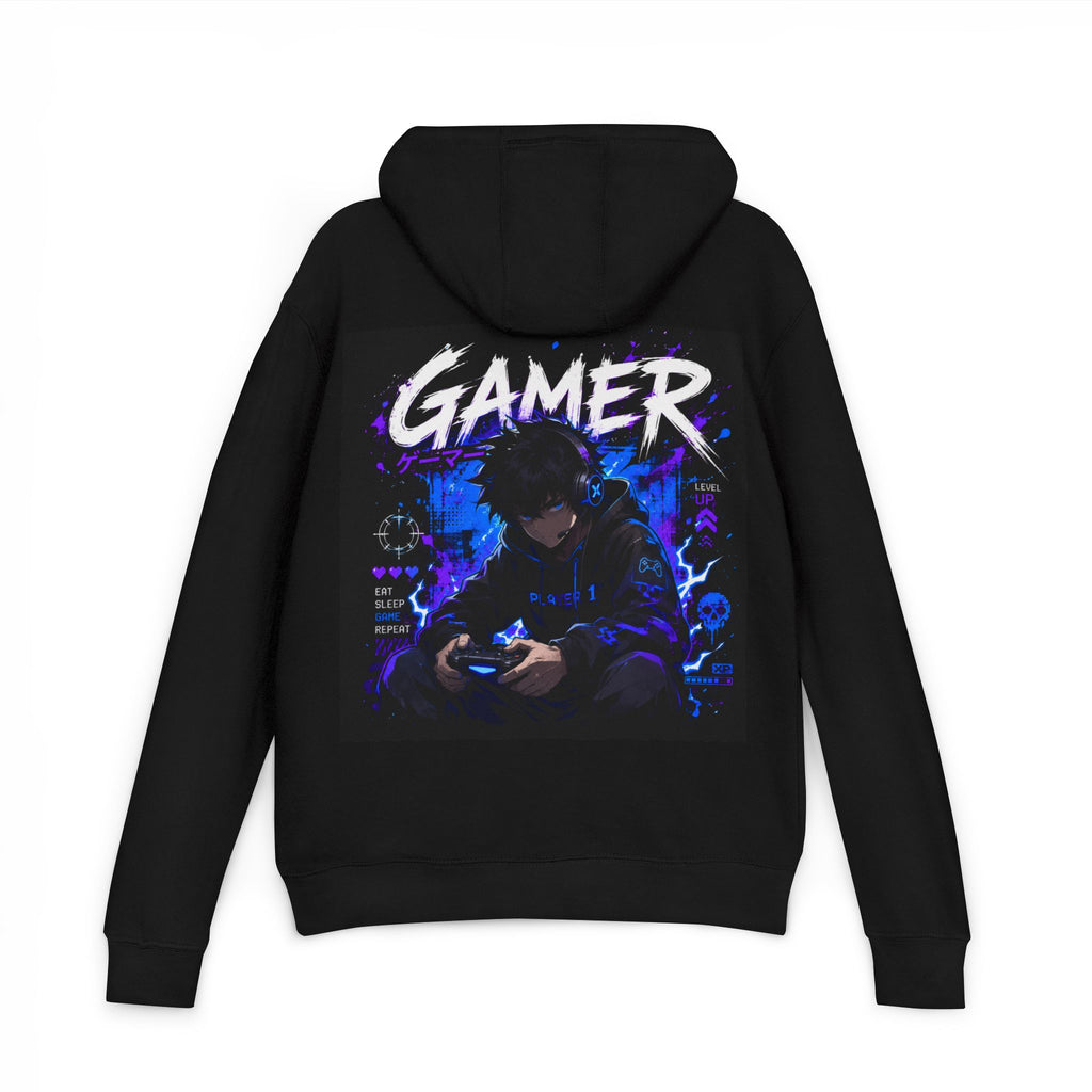 Gamer Hoodie – Neon Anime Controller Back Print