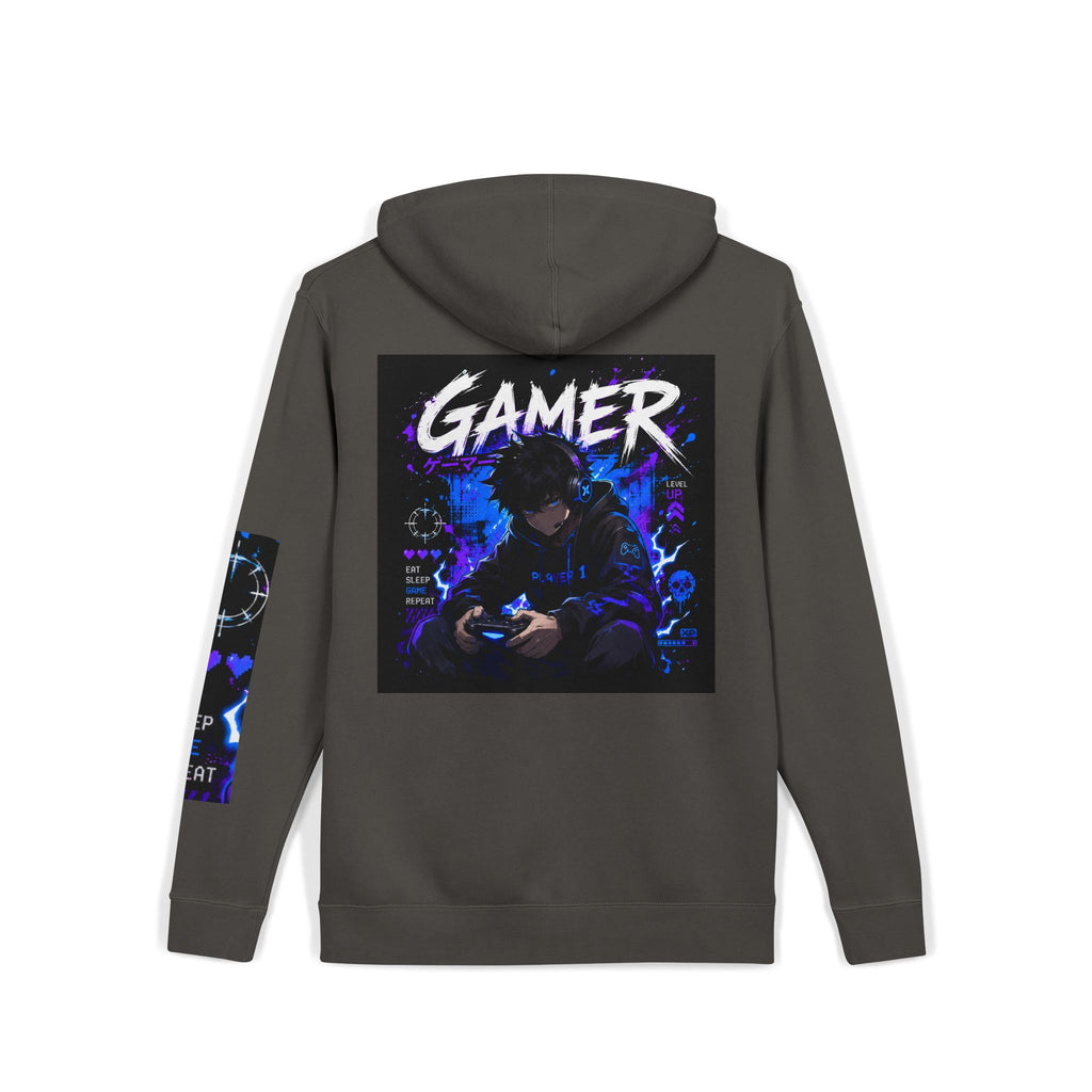 Gamer Graphic Hoodie – Retro Neon Anime Gamer Pullover