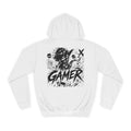 Gamer Graphic Hoodie — Retro Black & White Gaming Art Sweatshirt