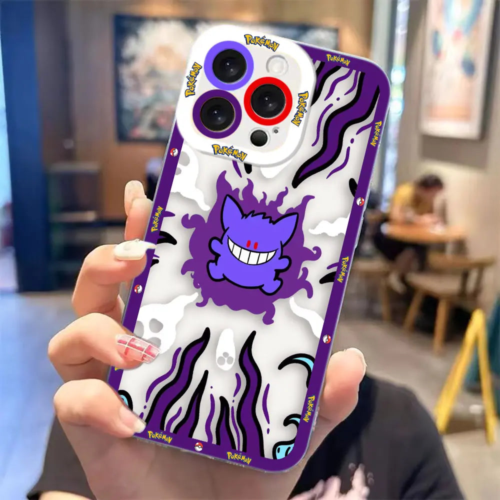 Gengar Clear Pokémon Phone Case – Cute Cartoon TPU Protective Cover