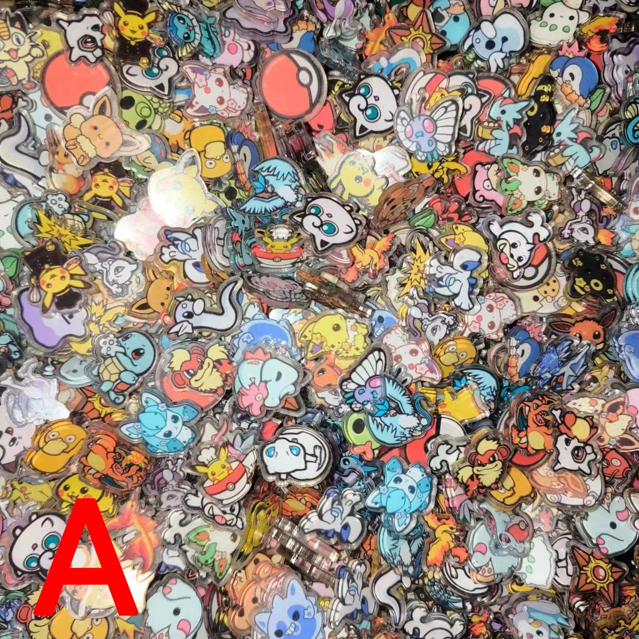 50PCS 3 Types Pocket Monsters Anime Pokemon Kawaii Acrylic Sheet Pikachu Adult Collection Cartoon Periphery DIY Phone Case Gift