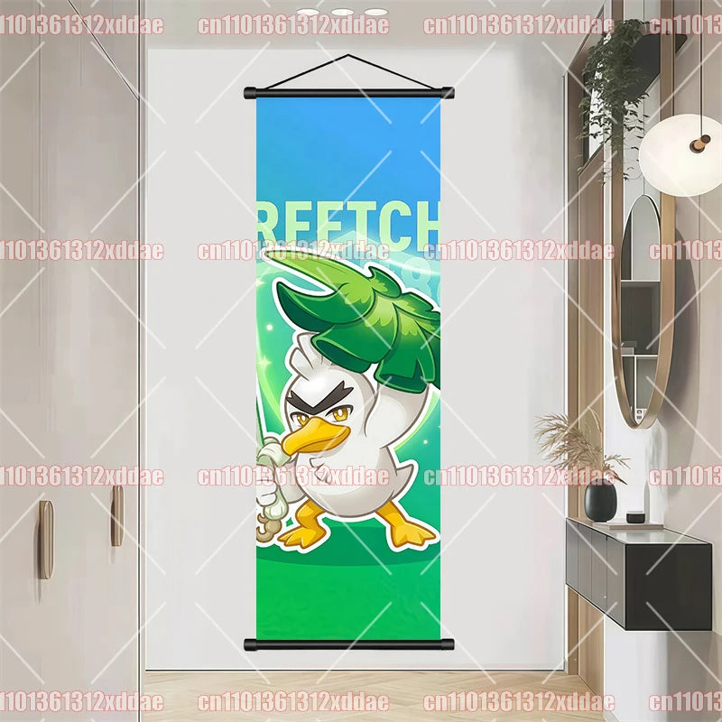 Pokemon Scroll Painting Dragonite Incineroar Litten Totodile Pikachu Anime HD Poster Whole House Wall Decoration Children's Gift