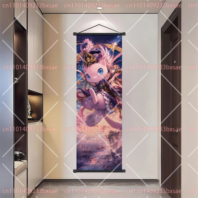 Pokémon Art Scroll Painting Greninja Charizard Gengar Squirtle Magikarp Indoor Soft Wall Hanging Painting Daily Gift Small Items