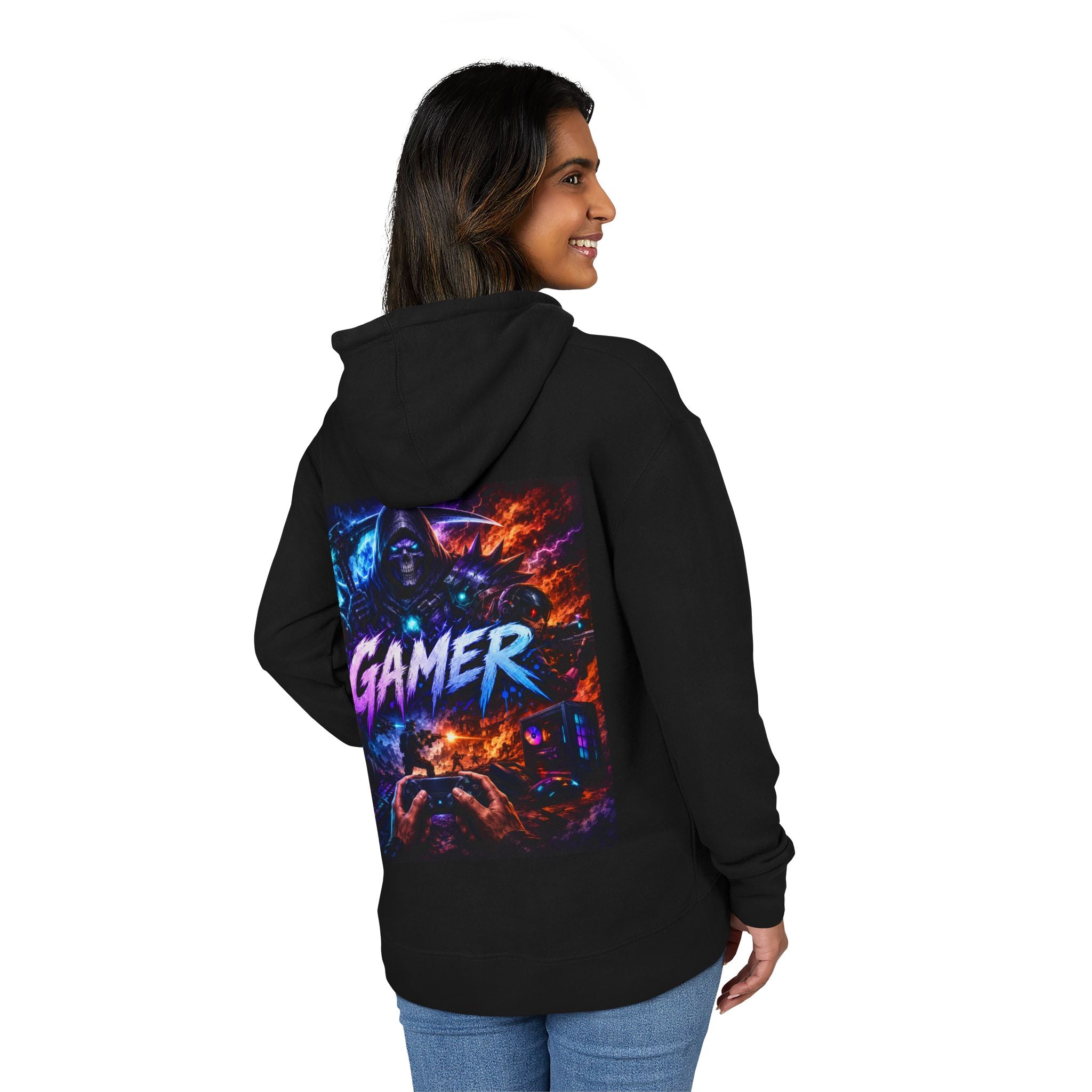 Gamer Hoodie — Neon Retro Gaming Pullover