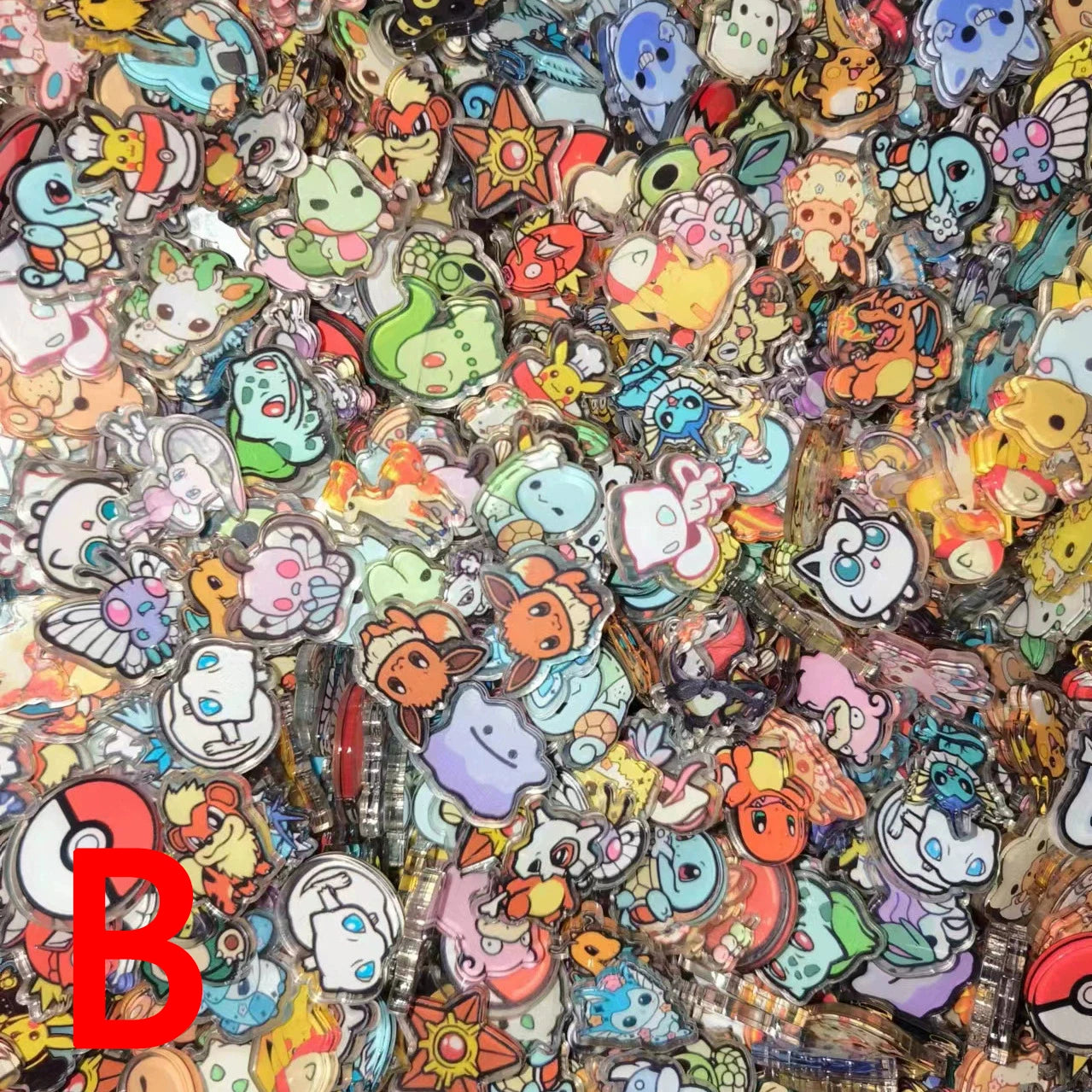 50PCS 3 Types Pocket Monsters Anime Pokemon Kawaii Acrylic Sheet Pikachu Adult Collection Cartoon Periphery DIY Phone Case Gift