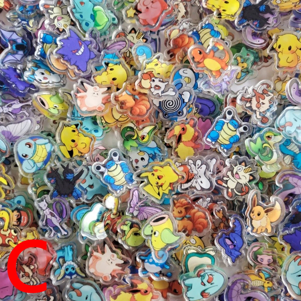 50PCS 3 Types Pocket Monsters Anime Pokemon Kawaii Acrylic Sheet Pikachu Adult Collection Cartoon Periphery DIY Phone Case Gift