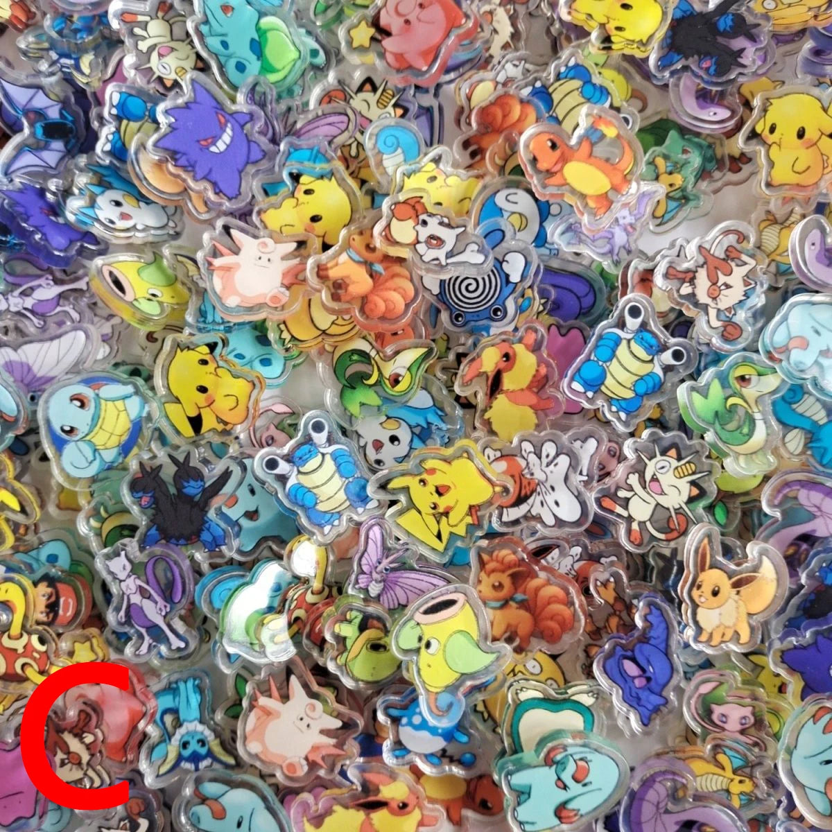 50PCS 3 Types Pocket Monsters Anime Pokemon Kawaii Acrylic Sheet Pikachu Adult Collection Cartoon Periphery DIY Phone Case Gift