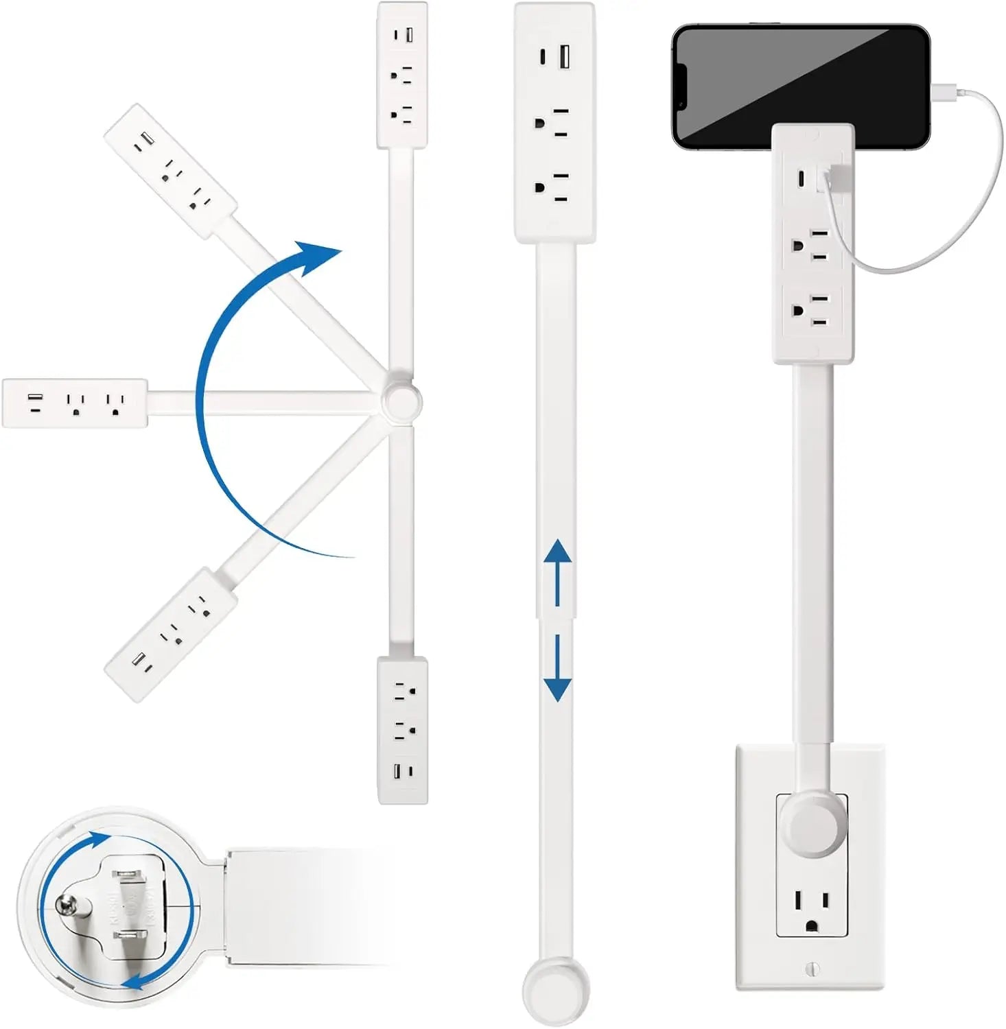 🔌 Extendable Outlet Extender Stick – Bring Power Anywhere You Need It