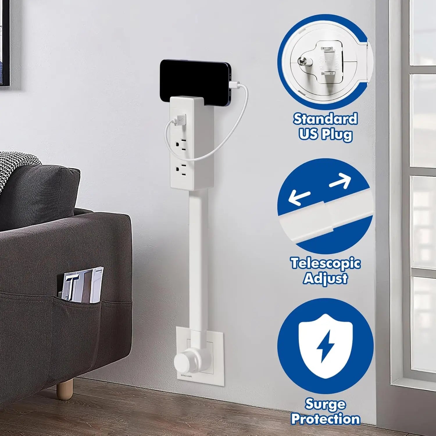 🔌 Extendable Outlet Extender Stick – Bring Power Anywhere You Need It