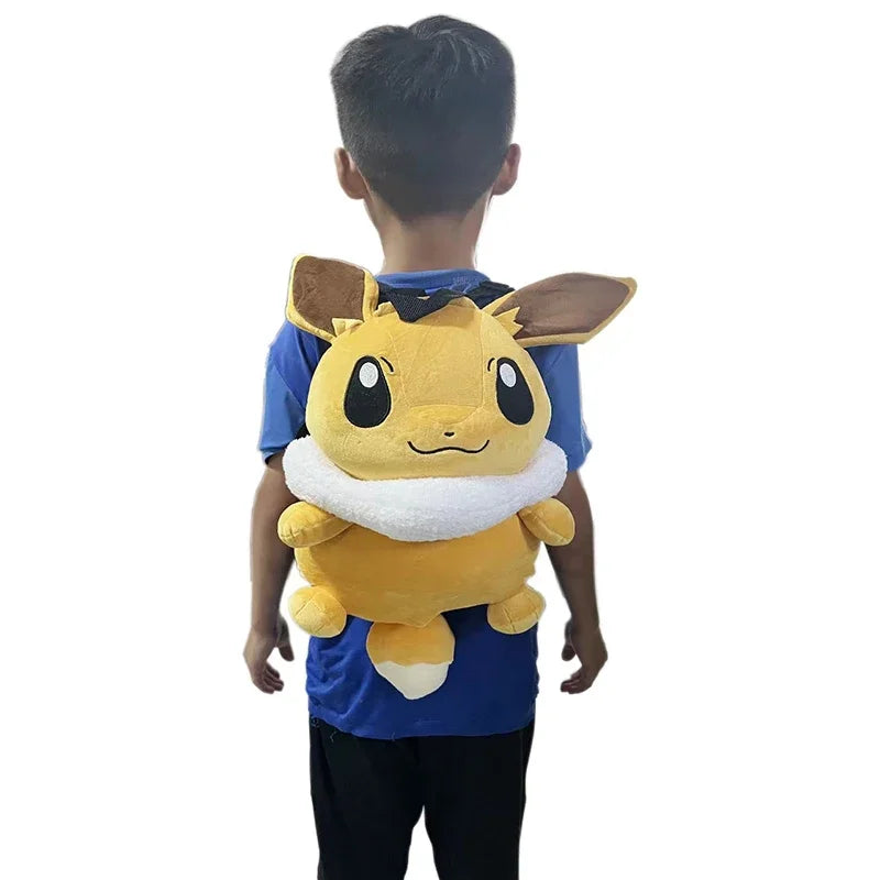 Pokemon Cute Backpack Kawaii Japanese Style Plush Bag Genger Mimikyu Eevee Snorlax Backpack Schoolbag Cosplay Props Fashion Gift.