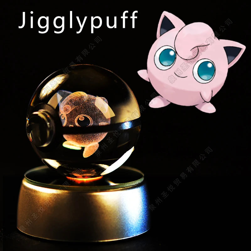 Pokémon 3D Crystal Ball Night Light – Pikachu, Gengar, Mewtwo & More ✨