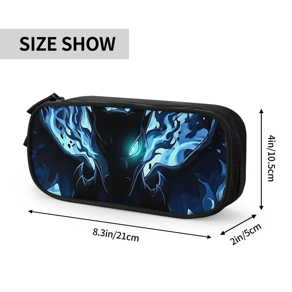 Custom Pokemon Mega Charizard X Blue Flame Large Capacity Bags for Child  School Pencil Bag for Boys Gilrs Kids.