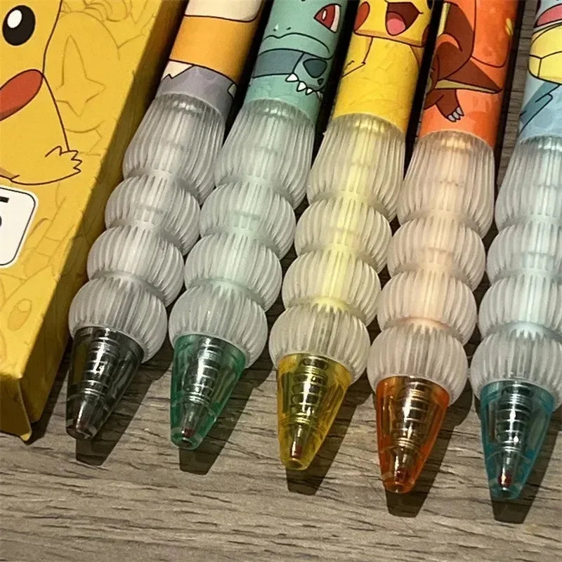 Pokémon 5-Piece Gel Pen Set – Pikachu, Squirtle & Charmander Cute Anime Stationery