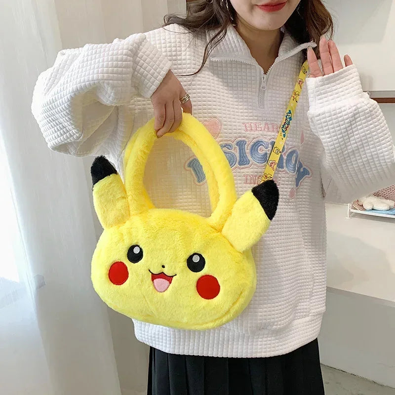 Pokemon Cute Backpack Kawaii Japanese Style Plush Bag Genger Mimikyu Eevee Snorlax Backpack Schoolbag Cosplay Props Fashion Gift.