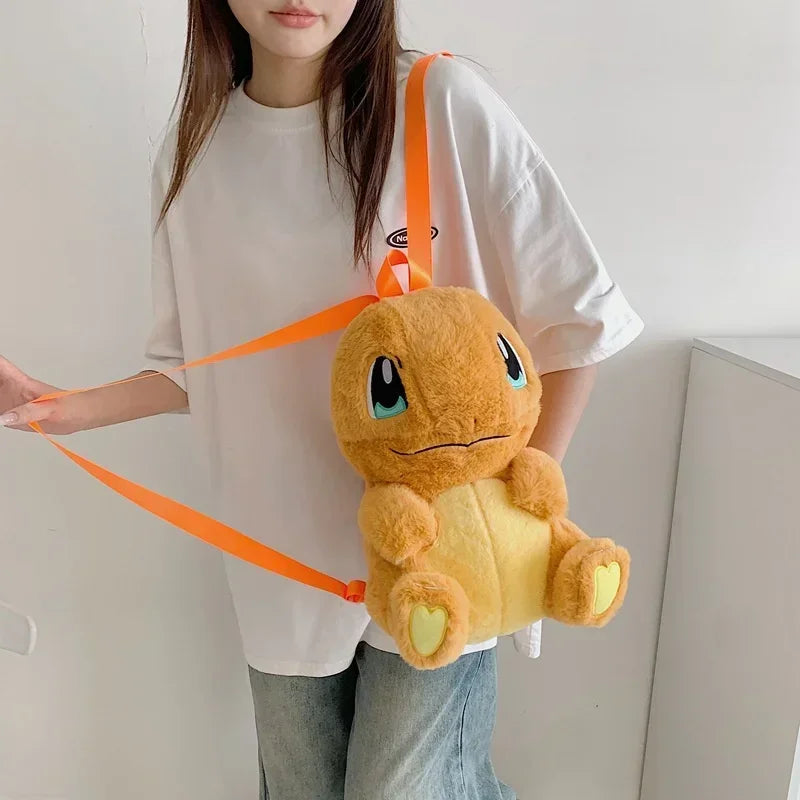 Pokemon Cute Backpack Kawaii Japanese Style Plush Bag Genger Mimikyu Eevee Snorlax Backpack Schoolbag Cosplay Props Fashion Gift.