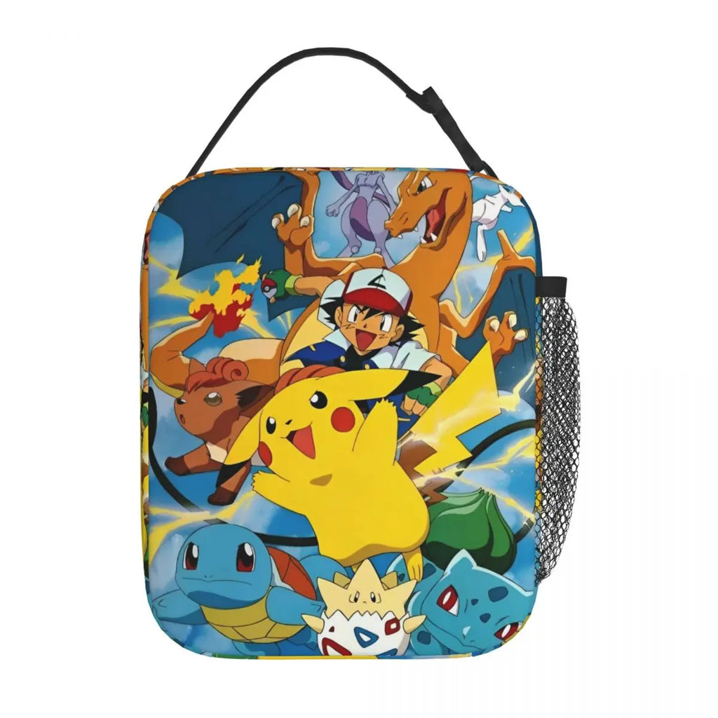 Pokemon Lunch Bag Pikachu Portable Lunch Box Women Picnic Print Cooler Bag Fashion Waterproof Thermal Lunch Bags.