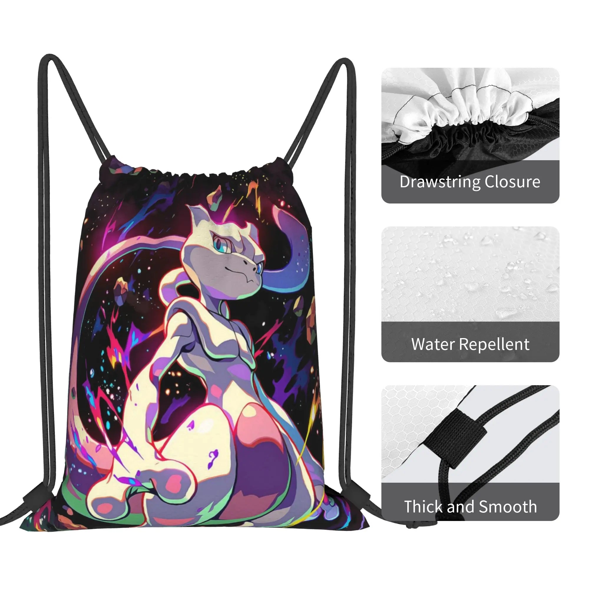 gym Pouch pokemon  Drawstring Bags Gym Unisex Storage Organize Bundle Pocket Rope Bag.