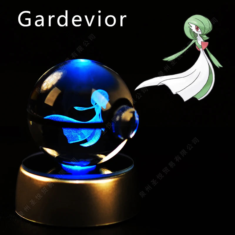 Pokémon 3D Crystal Ball Night Light – Pikachu, Gengar, Mewtwo & More ✨
