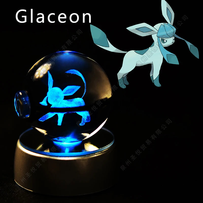 Pokémon 3D Crystal Ball Night Light – Pikachu, Gengar, Mewtwo & More ✨