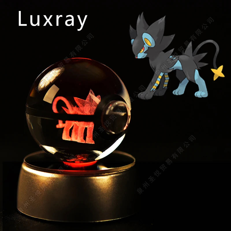 Pokémon 3D Crystal Ball Night Light – Pikachu, Gengar, Mewtwo & More ✨