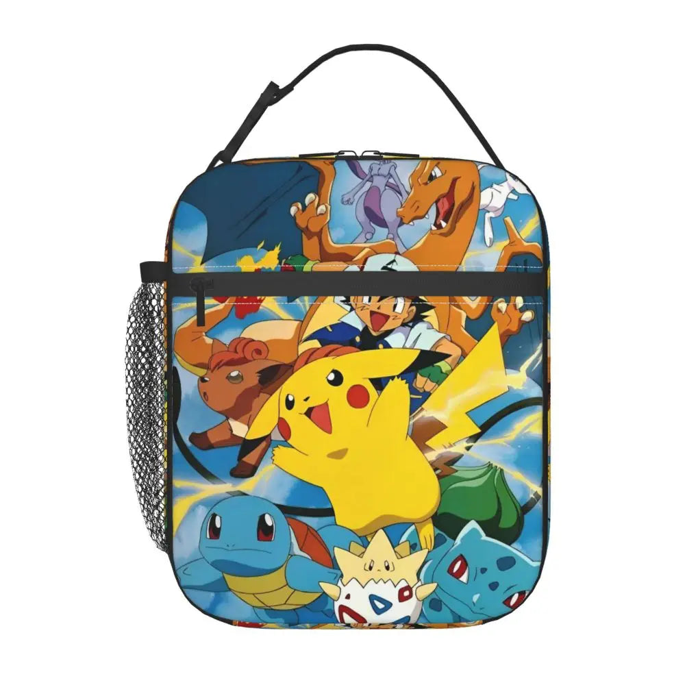 Pokemon Lunch Bag Pikachu Portable Lunch Box Women Picnic Print Cooler Bag Fashion Waterproof Thermal Lunch Bags.