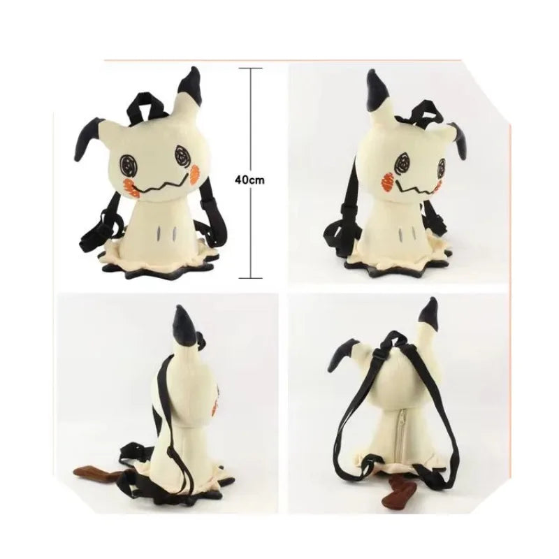 Pokemon Cute Backpack Kawaii Japanese Style Plush Bag Genger Mimikyu Eevee Snorlax Backpack Schoolbag Cosplay Props Fashion Gift.