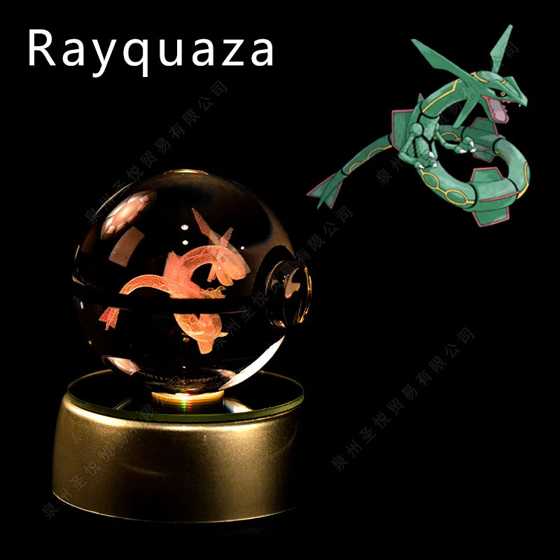Pokémon 3D Crystal Ball Night Light – Pikachu, Gengar, Mewtwo & More ✨