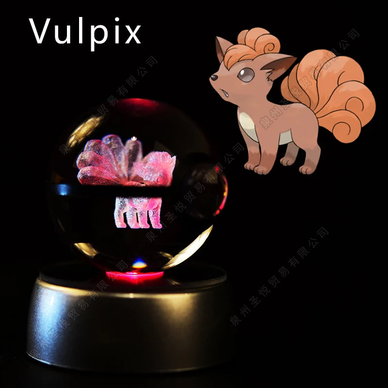 Pokémon 3D Crystal Ball Night Light – Pikachu, Gengar, Mewtwo & More ✨