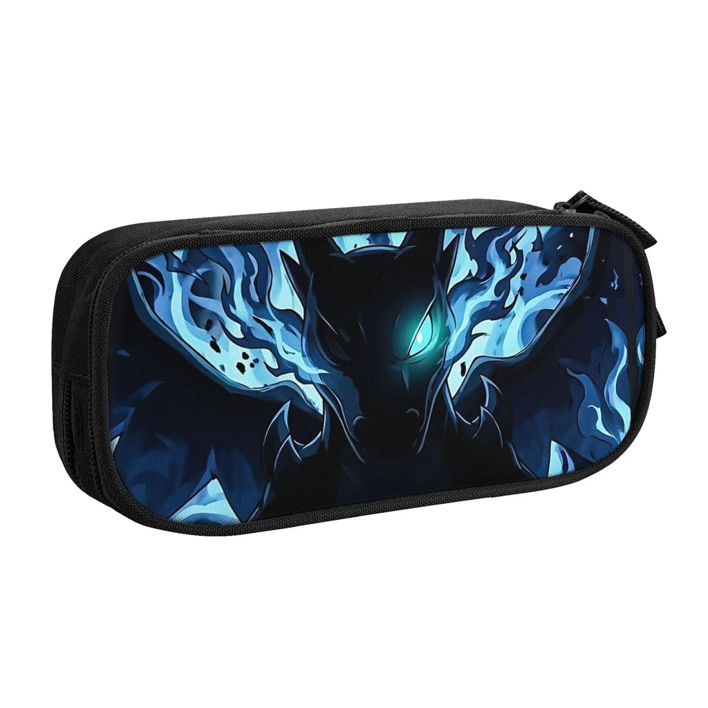 Custom Pokemon Mega Charizard X Blue Flame Large Capacity Bags for Child  School Pencil Bag for Boys Gilrs Kids.