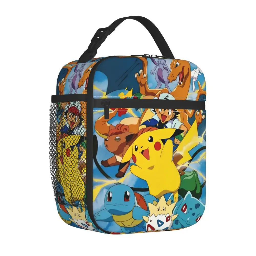 Pokemon Lunch Bag Pikachu Portable Lunch Box Women Picnic Print Cooler Bag Fashion Waterproof Thermal Lunch Bags.