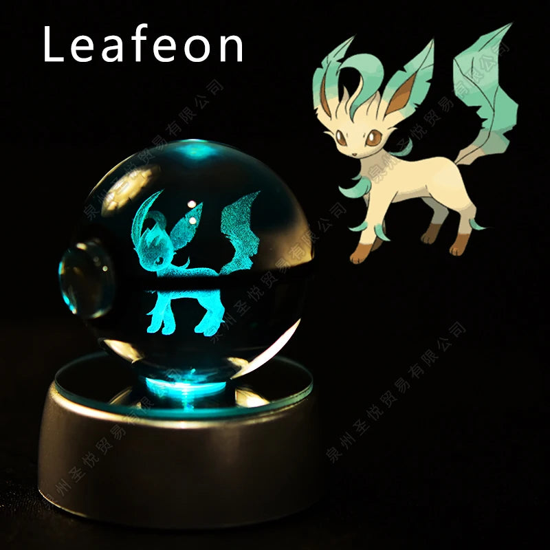 Pokémon 3D Crystal Ball Night Light – Pikachu, Gengar, Mewtwo & More ✨