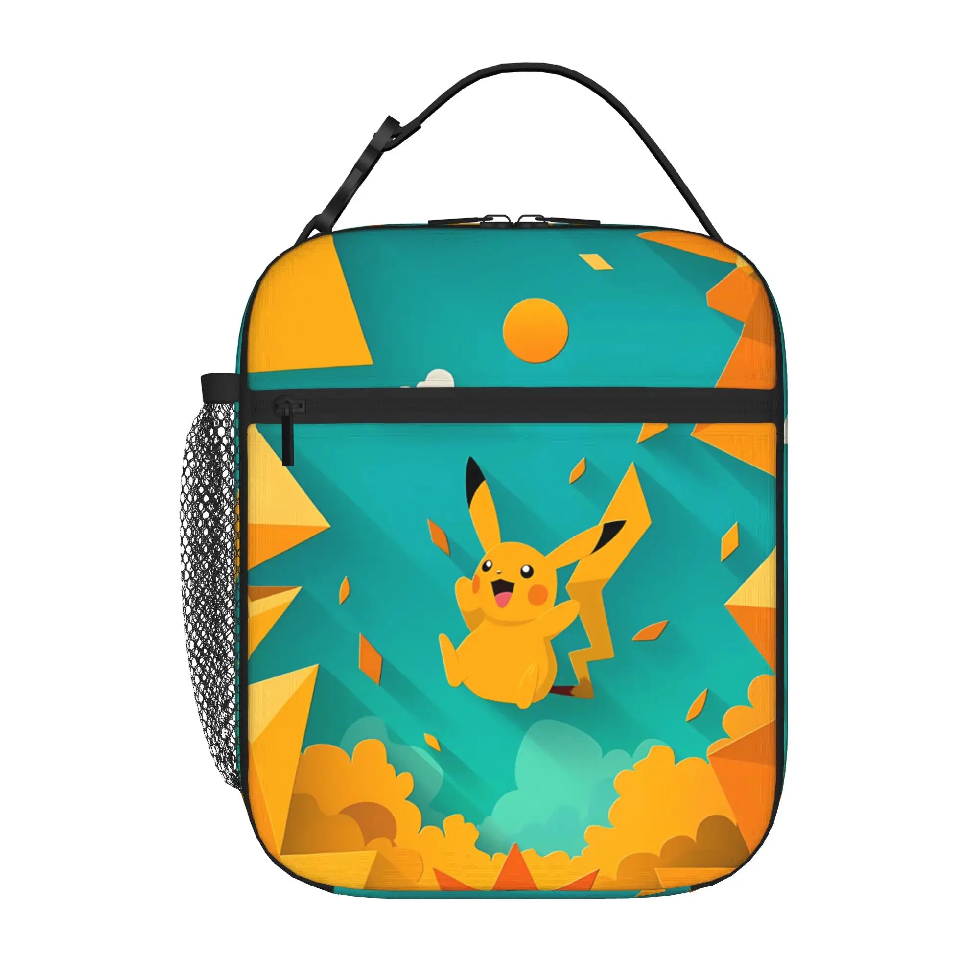 1 Piece Zipper Closure Cute Storage Bag Pocket Pokemon  School Lunch Food Box Reusable For Lunch Food Bag.