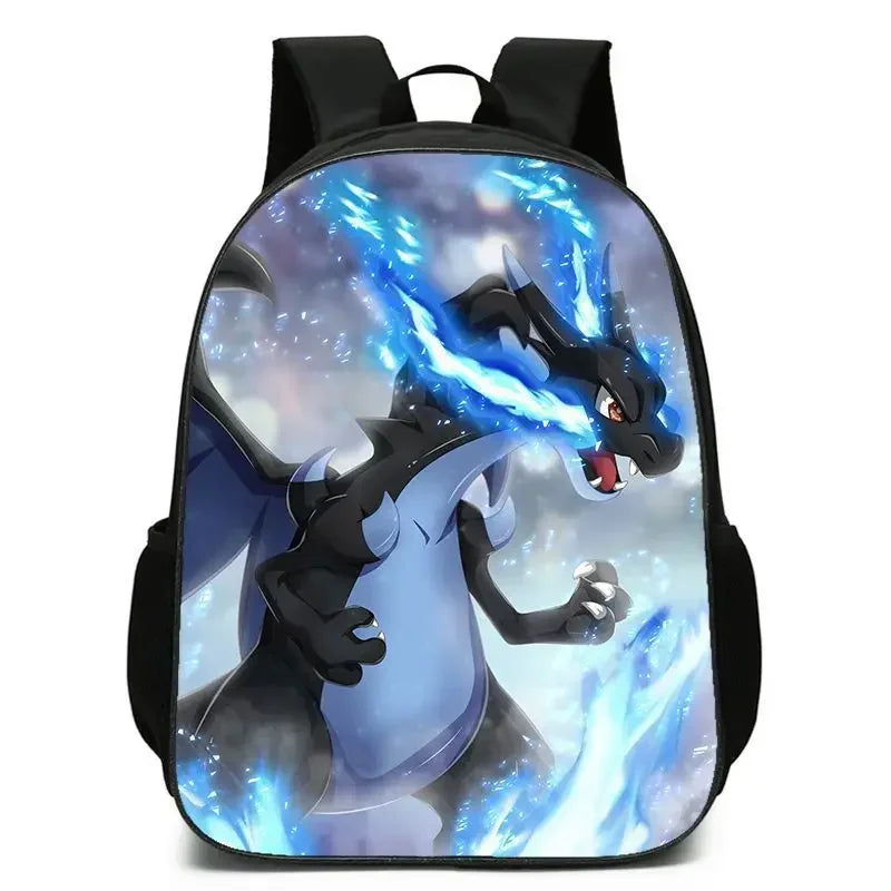 3-Piece Set Pokemon Cartoon School Bags for Boys Girls School Backpack Light Weight Durable Backpack Crossbody Bag Pencil Case.