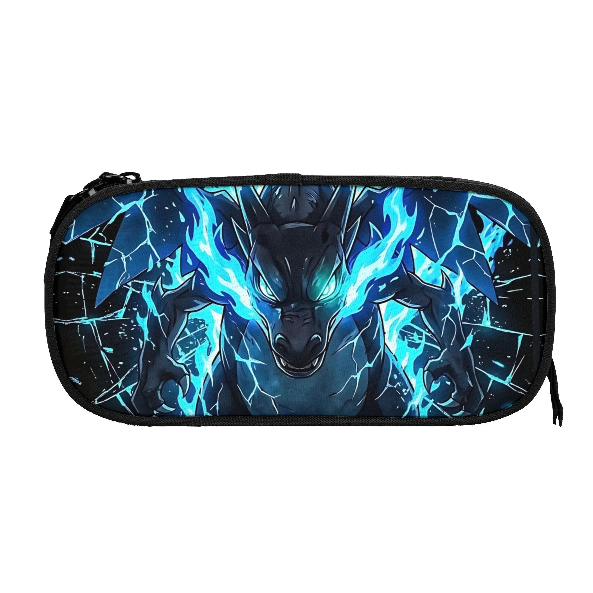 Custom Pokemon Mega Charizard X Blue Flame Large Capacity Bags for Child  School Pencil Bag for Boys Gilrs Kids.