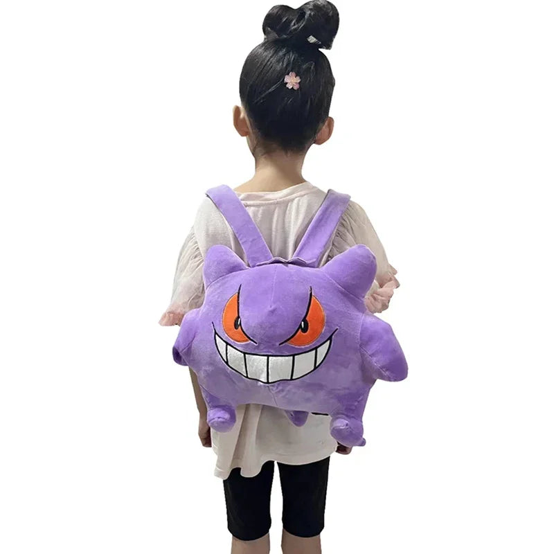 Pokemon Cute Backpack Kawaii Japanese Style Plush Bag Genger Mimikyu Eevee Snorlax Backpack Schoolbag Cosplay Props Fashion Gift.