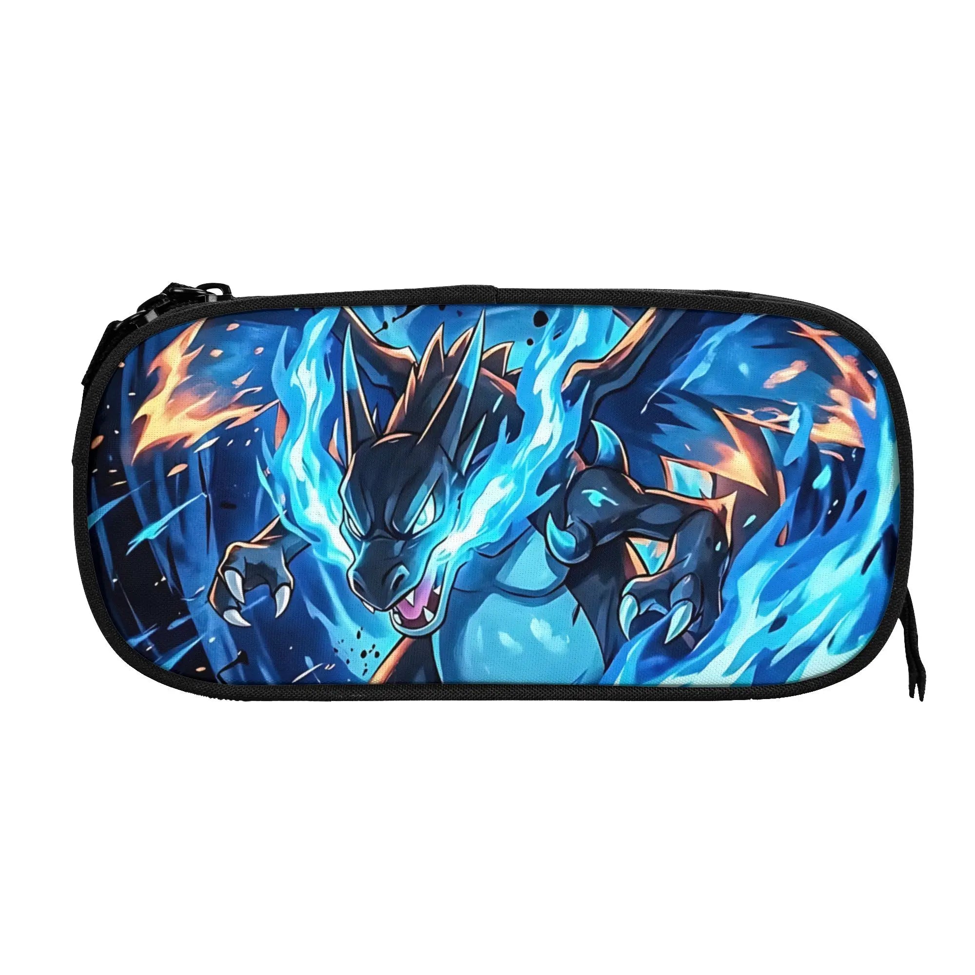 Custom Pokemon Mega Charizard X Blue Flame Large Capacity Bags for Child  School Pencil Bag for Boys Gilrs Kids.