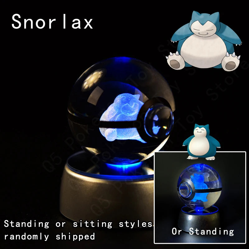 Pokémon 3D Crystal Ball Night Light – Pikachu, Gengar, Mewtwo & More ✨
