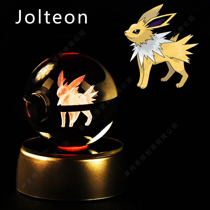 Pokémon 3D Crystal Ball Night Light – Pikachu, Gengar, Mewtwo & More ✨