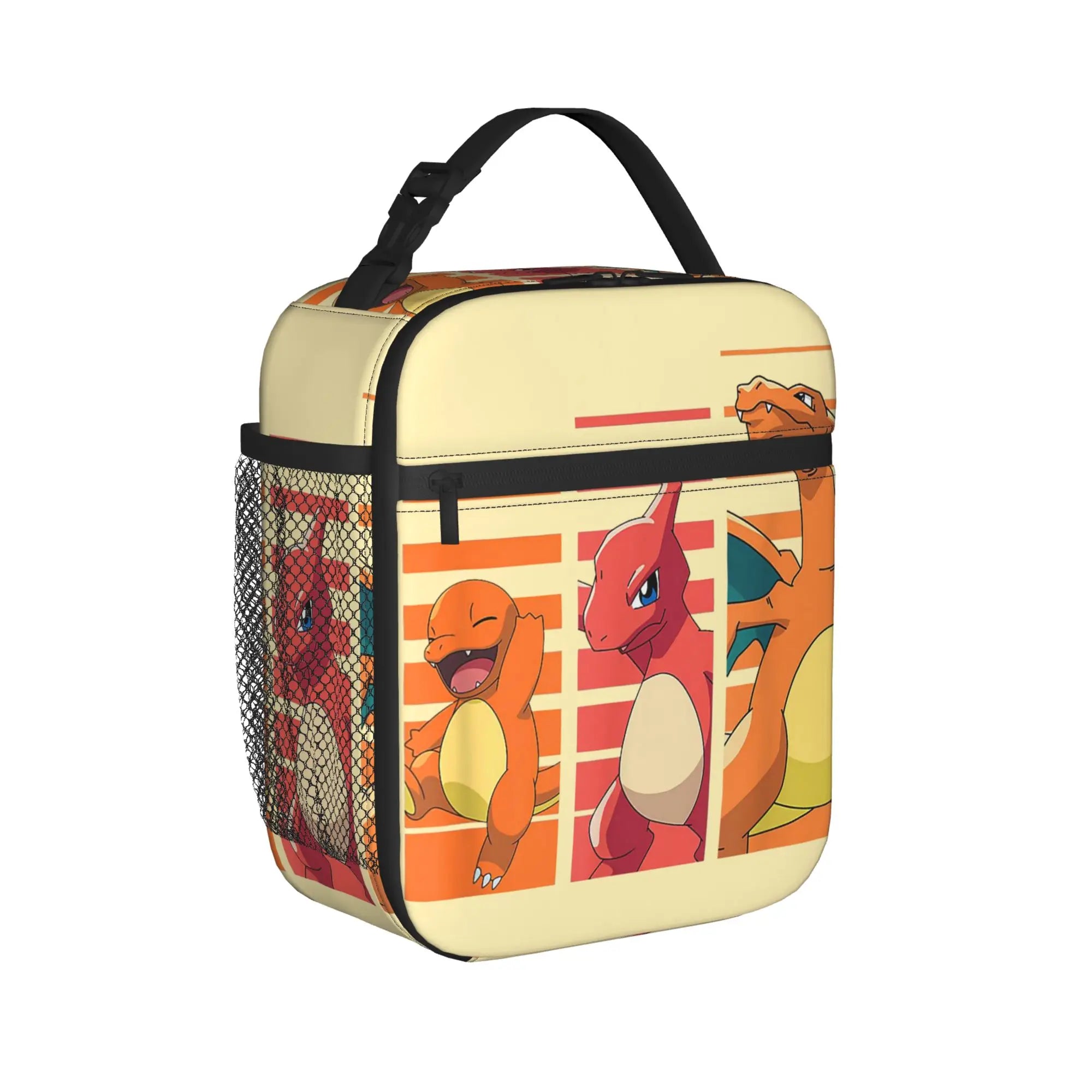 Pokemon Charmander Evolutions Insulated Lunch Bags Cooler Bag Lunch Container  Portable Tote Lunch Box Food Storage Bags School.