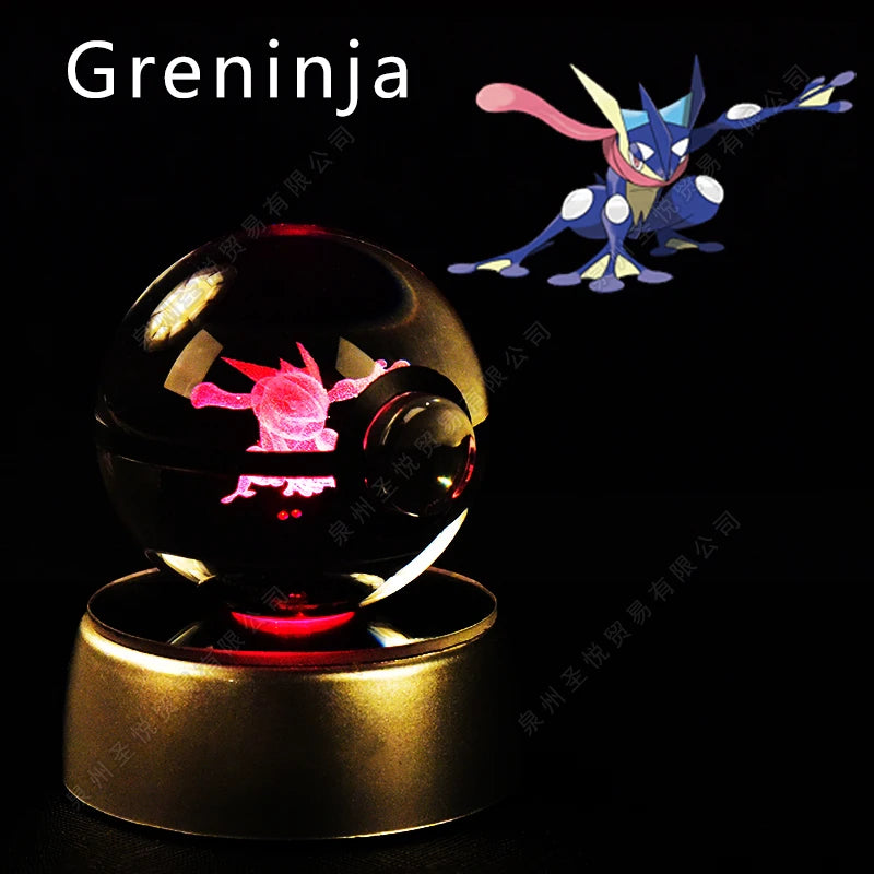 Pokémon 3D Crystal Ball Night Light – Pikachu, Gengar, Mewtwo & More ✨
