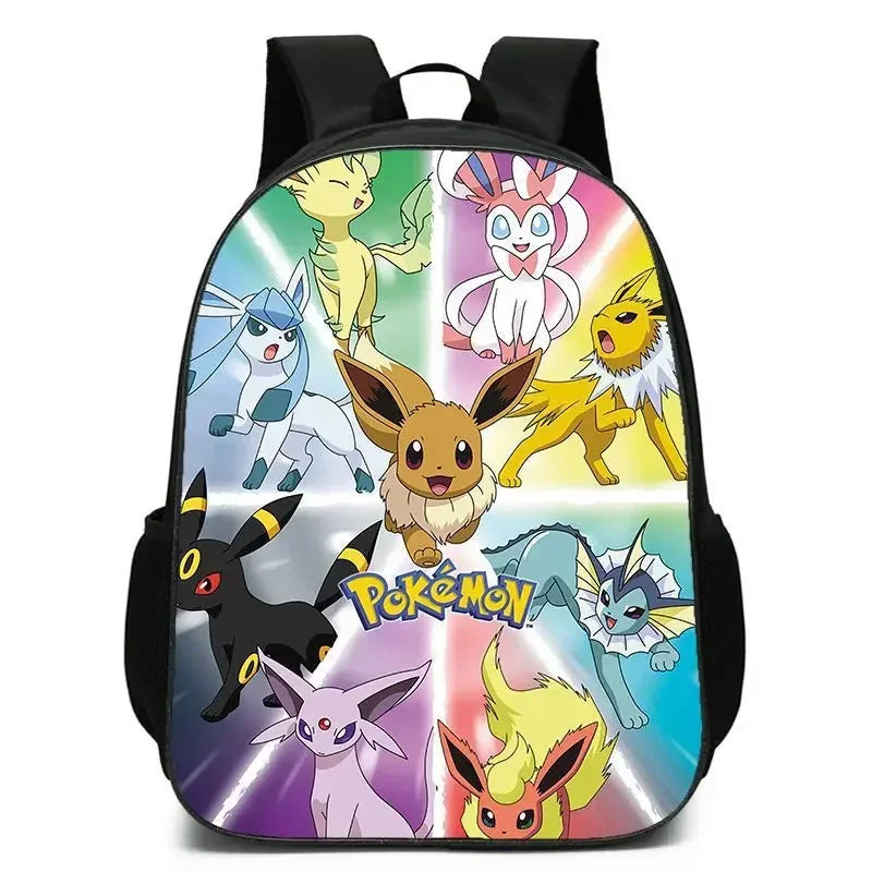 3-Piece Set Pokemon Cartoon School Bags for Boys Girls School Backpack Light Weight Durable Backpack Crossbody Bag Pencil Case.