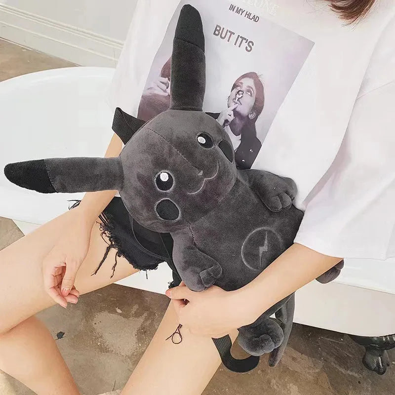 Pokemon Cute Backpack Kawaii Japanese Style Plush Bag Genger Mimikyu Eevee Snorlax Backpack Schoolbag Cosplay Props Fashion Gift.