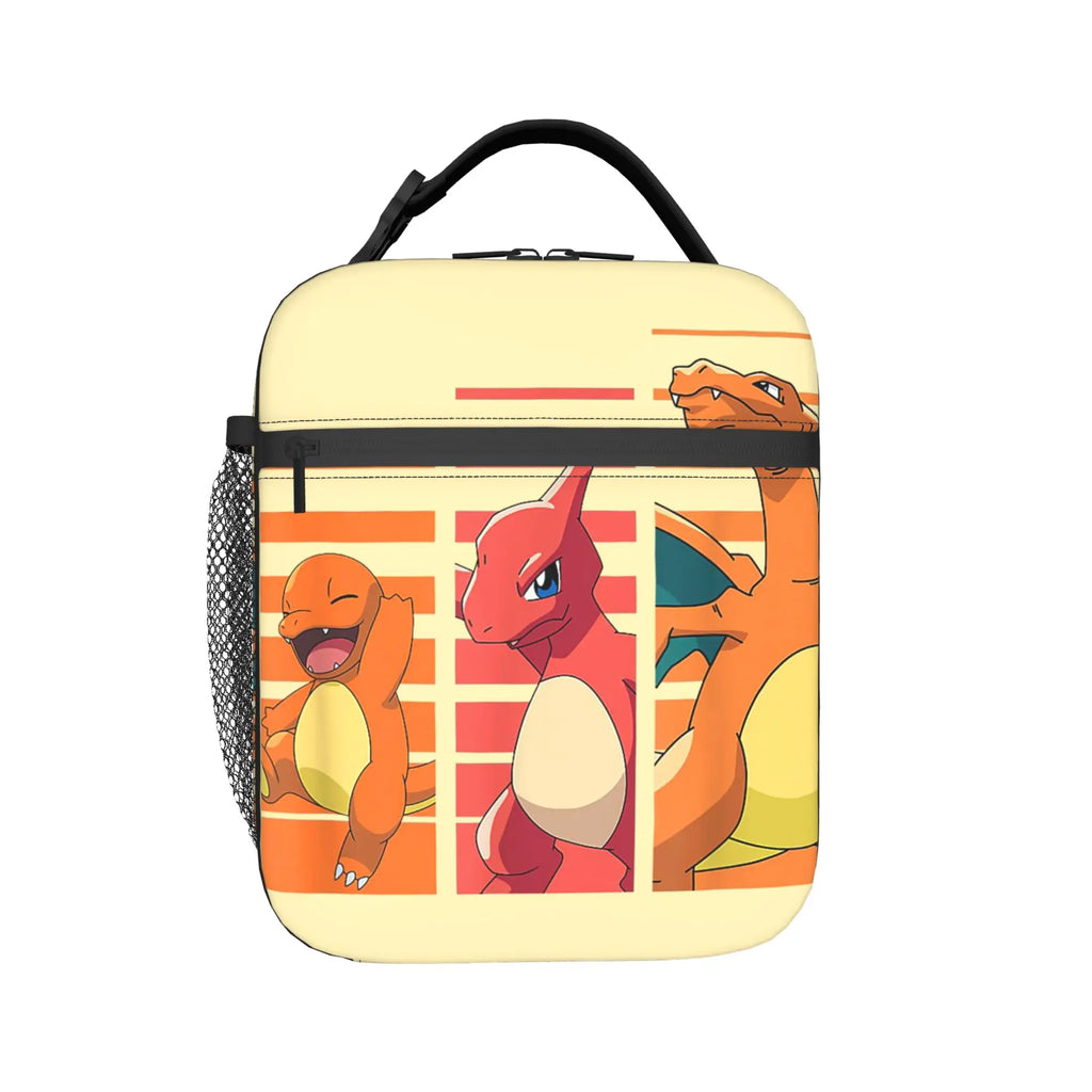 Pokemon Charmander Evolutions Insulated Lunch Bags Cooler Bag Lunch Container  Portable Tote Lunch Box Food Storage Bags School.