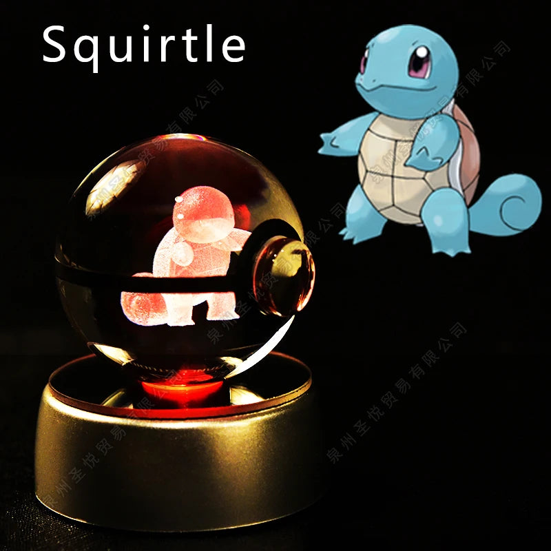 Pokémon 3D Crystal Ball Night Light – Pikachu, Gengar, Mewtwo & More ✨
