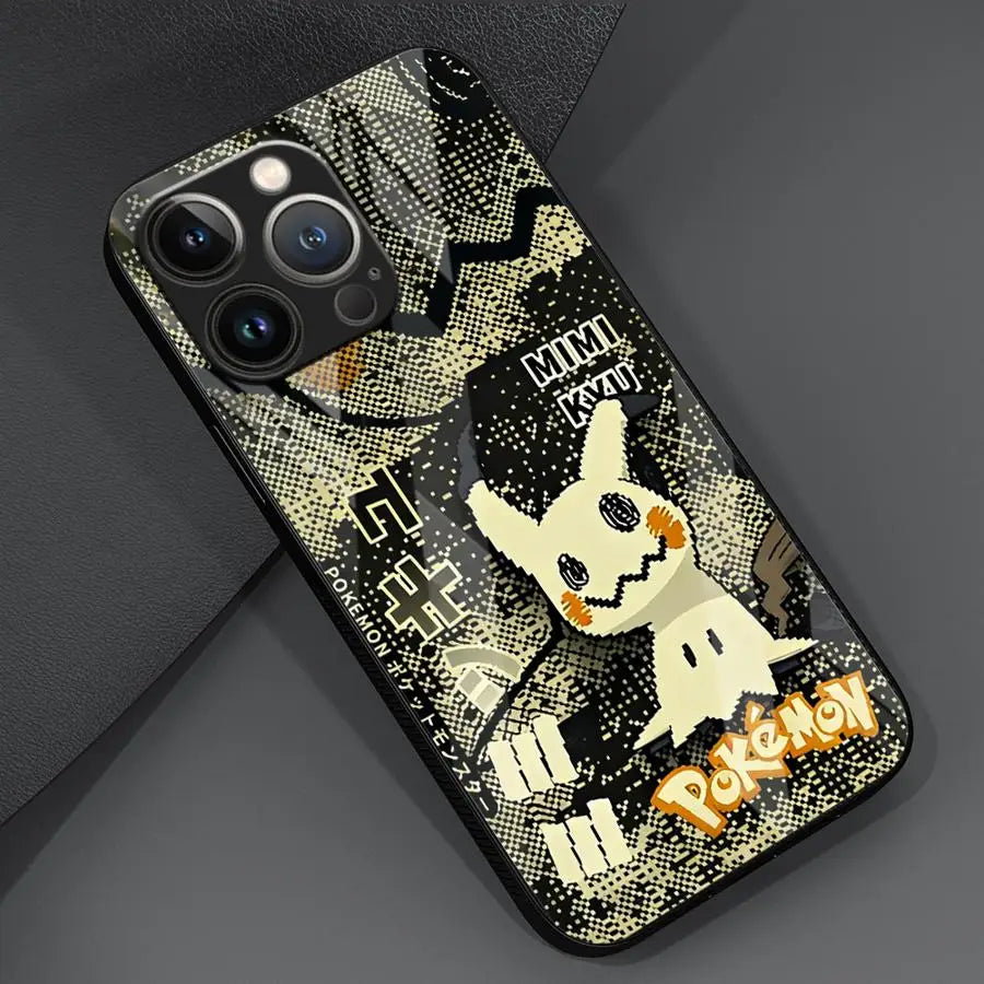 Anime Pokémon Tempered Glass iPhone Case