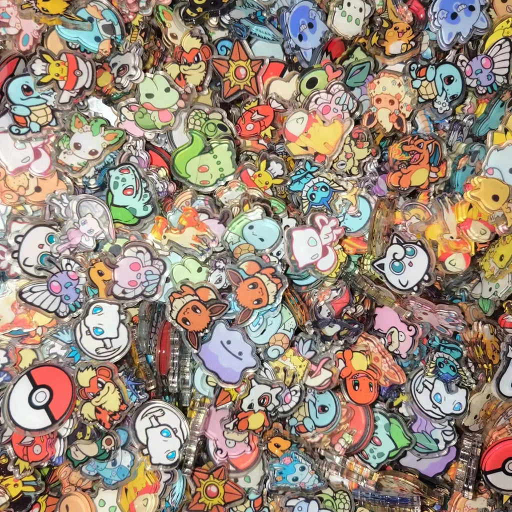 50PCS 3 Types Pocket Monsters Anime Pokemon Kawaii Acrylic Sheet Pikachu Adult Collection Cartoon Periphery DIY Phone Case Gift