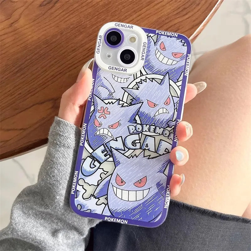 Cute POKEMONS Pikachu Phone Case for iPhone 11 12 13 14 15 16 17 Pro Max Plus mini 16E Air Snorlax Squirtle Gengar Soft Cover